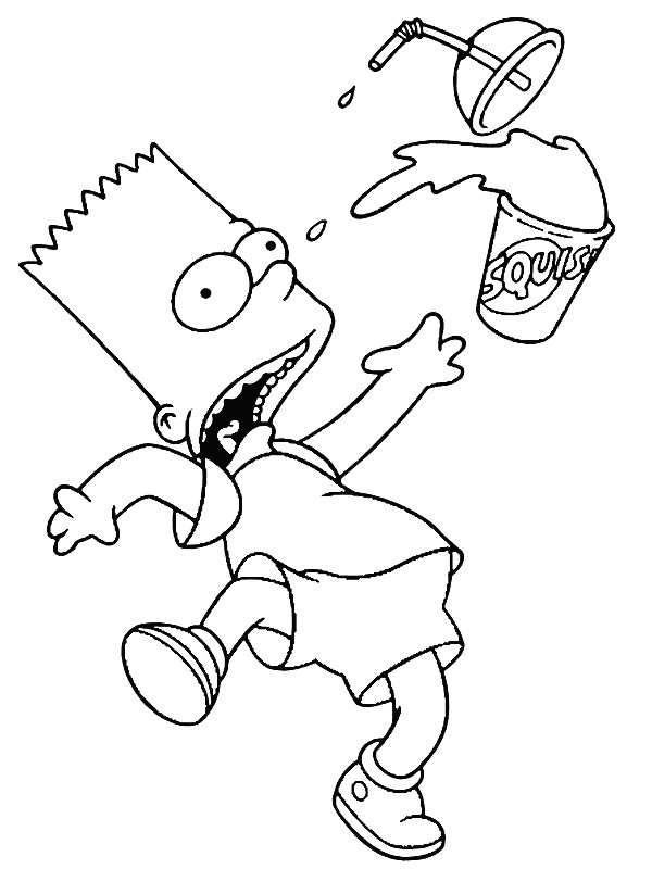 Plansa de colorat cu Familia Simpsons 48 43
